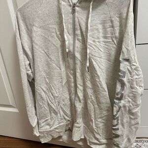 Victoria's Secret Light Gray Zip-Up Sweater